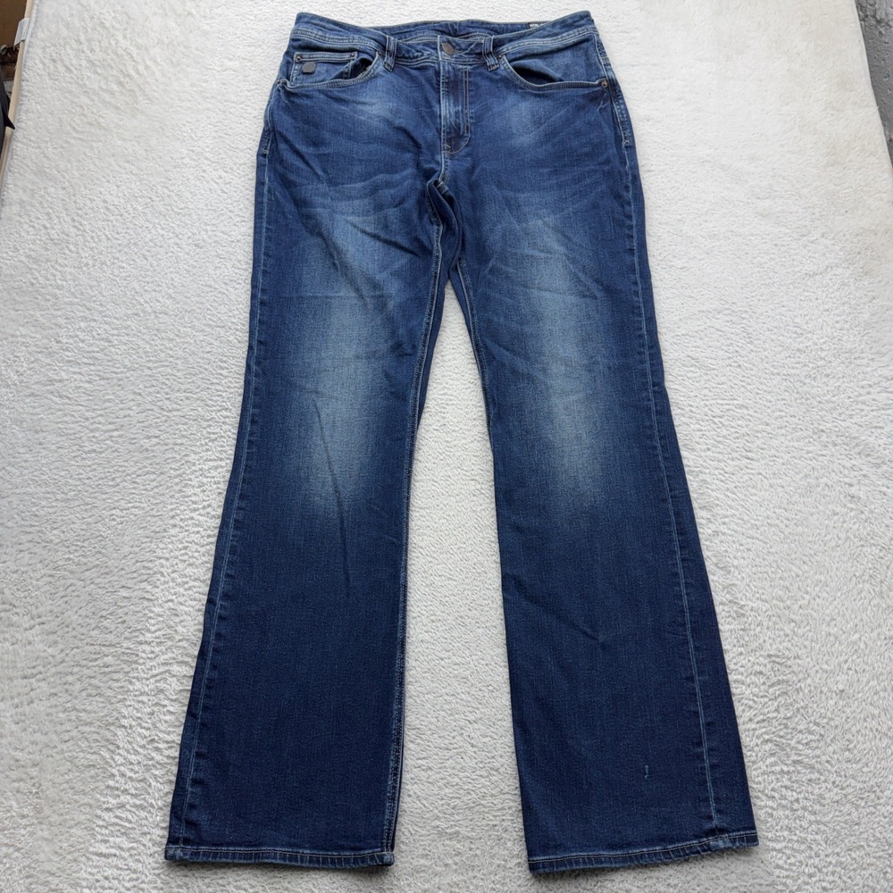 Buffalo David Bitton King-X Mens Slim Boot Stretch Jeans Blue 36x34